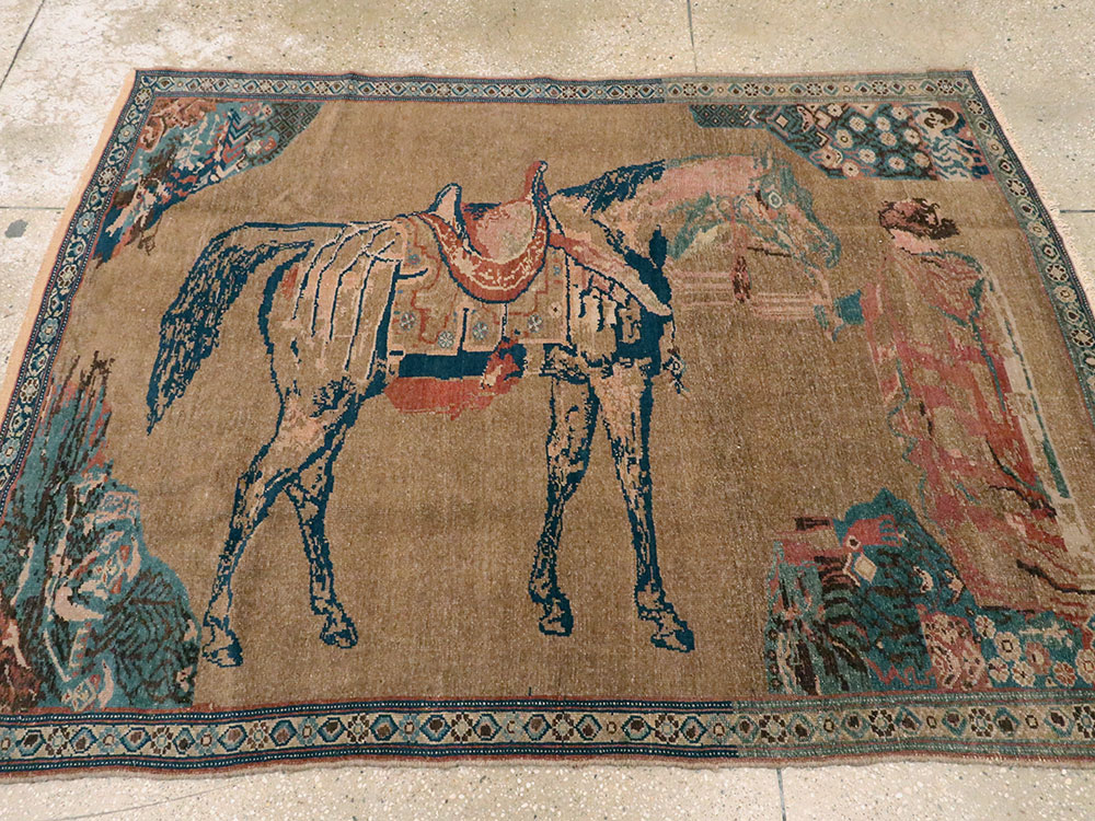 Antique Malayer Pictorial Rug, No.12157 - Galerie Shabab