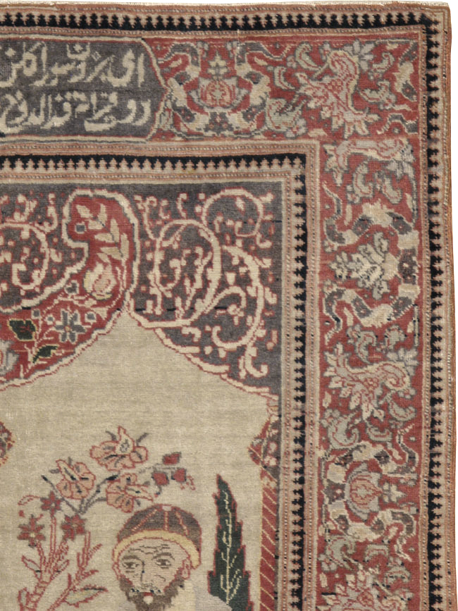 Antique Tabriz Pictorial Rug, No.12187 - Galerie Shabab