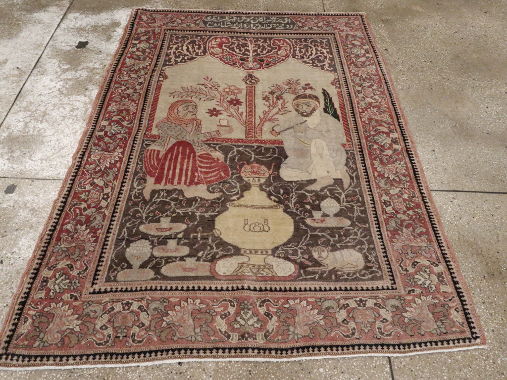 Antique Tabriz Pictorial Rug, No.12187 - Galerie Shabab