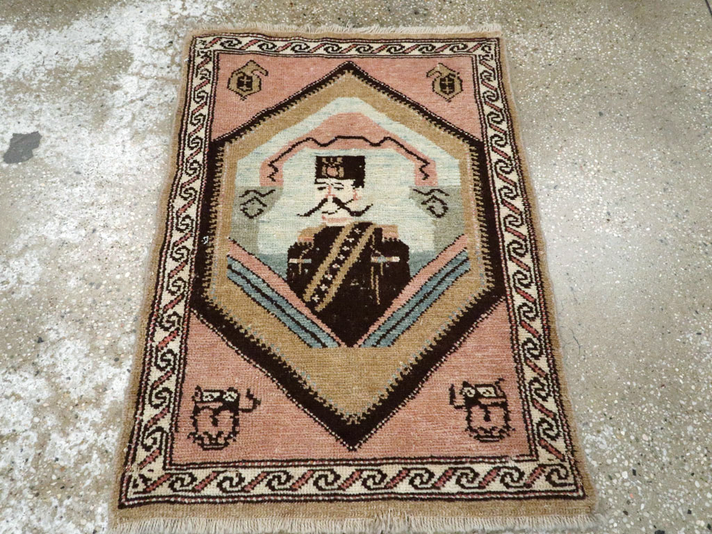 Antique Hamadan Pictorial Rug (Pair: 1 of 2), No.12188 - Galerie Shabab