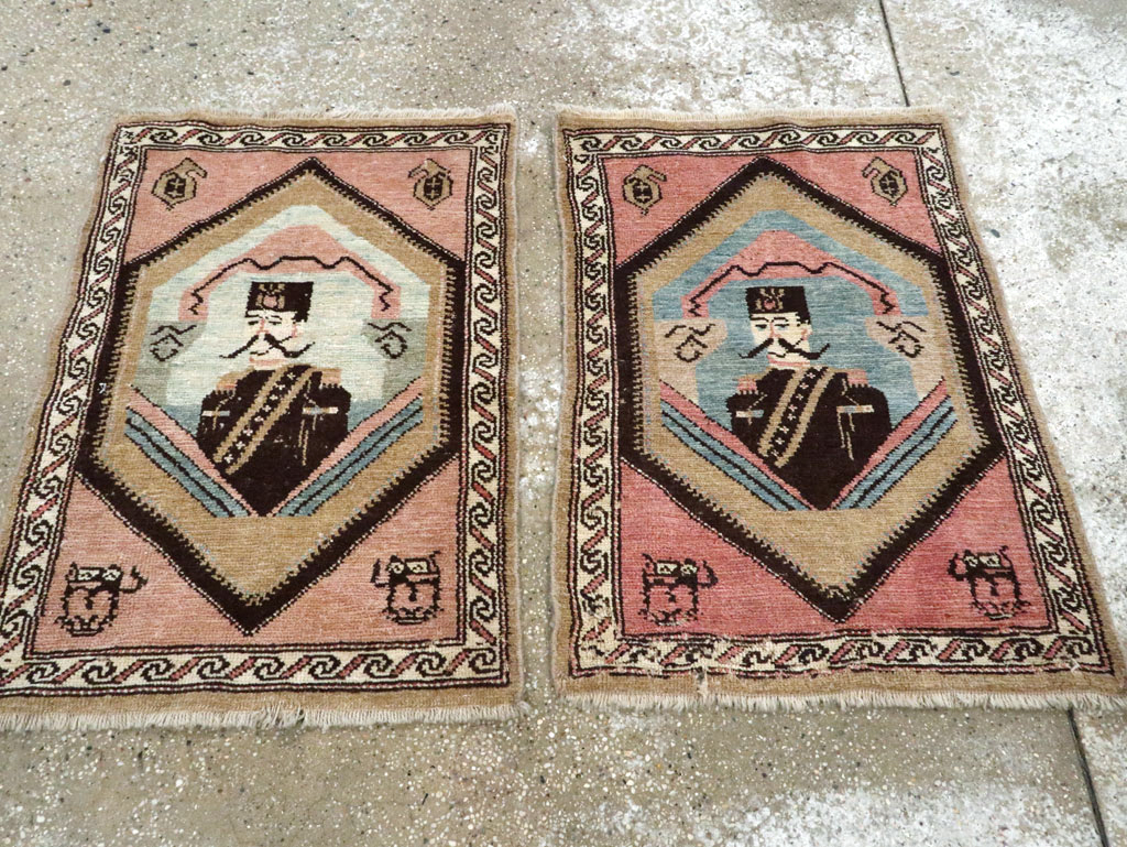 Antique Hamadan Pictorial Rug (Pair: 1 of 2), No.12188 - Galerie Shabab