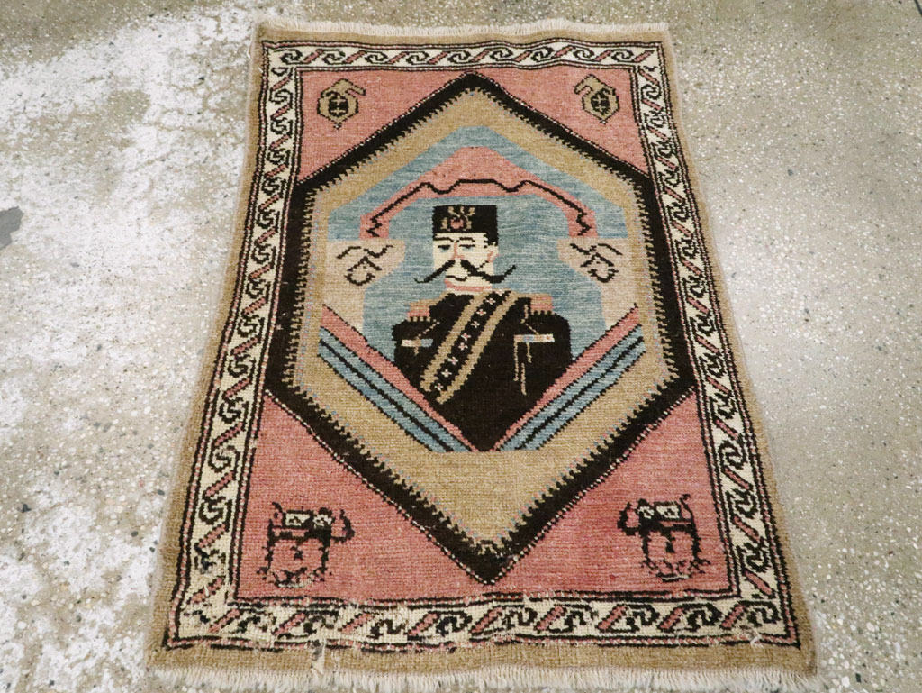 Antique Hamadan Pictorial Rug (Pair: 2 of 2), No.12189 - Galerie Shabab