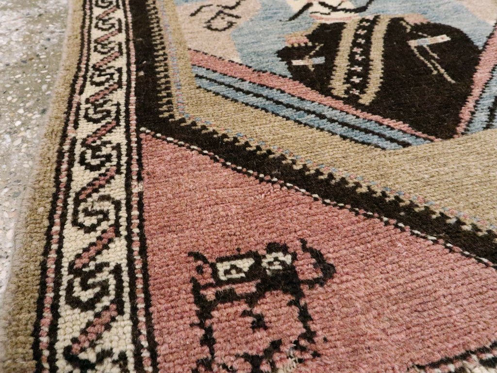 Antique Hamadan Pictorial Rug (Pair: 2 of 2), No.12189 - Galerie Shabab