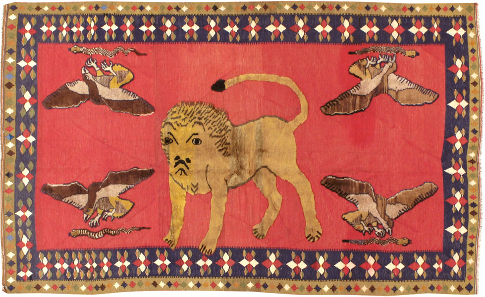 Vintage Persian Gabbeh Souf Rug, No.12195 - Galerie Shabab