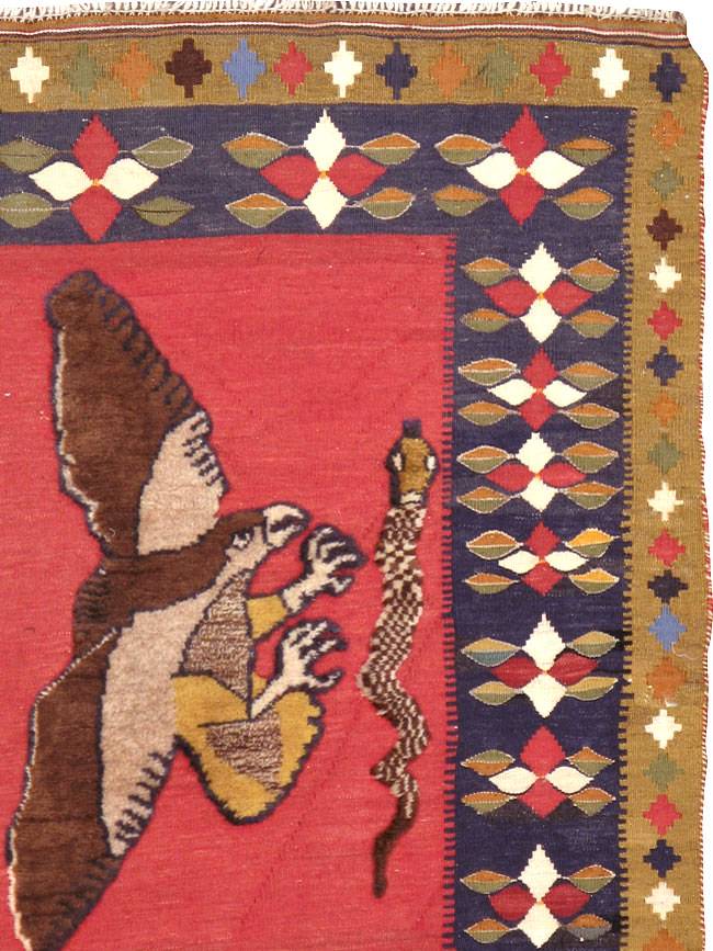 Vintage Persian Gabbeh Souf Rug, No.12195 - Galerie Shabab