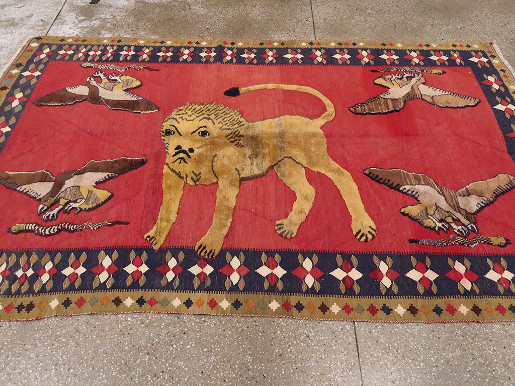 Vintage Persian Gabbeh Souf Rug, No.12195 - Galerie Shabab