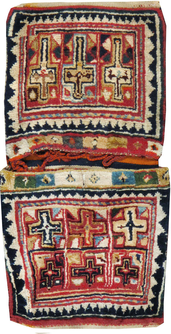 Antique Persian Kurdish Saddlebag (Khorjin), No.12198 - Galerie Shabab