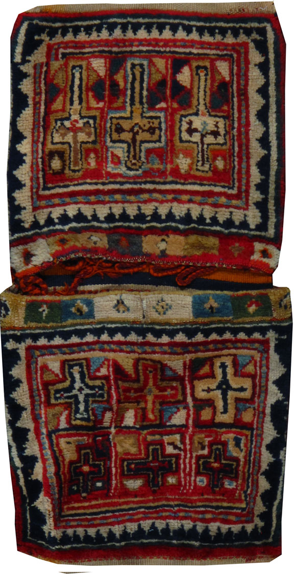 Antique Persian Saddlebags Rug, No.12198 - Galerie Shabab