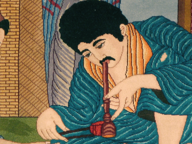 Vintage Persian Tabriz Pictorial Rug, No.12199 - Galerie Shabab