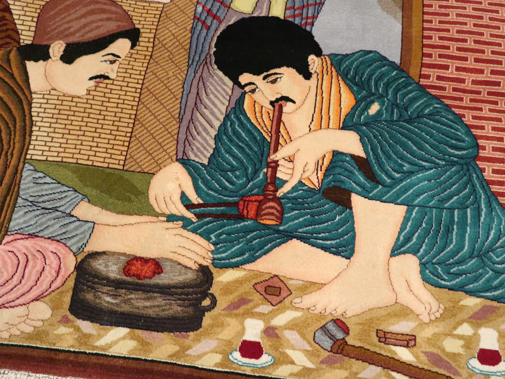 Vintage Persian Tabriz Pictorial Rug, No.12199 - Galerie Shabab