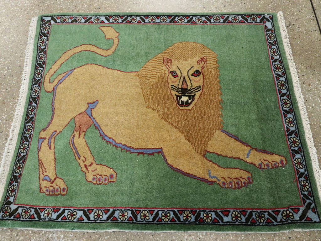 Vintage Persian Tabriz Pictoral Rug (Pair: 1 of 2), No.12200 - Galerie Shabab