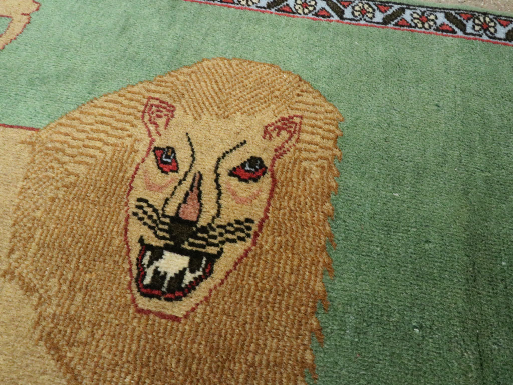 Vintage Persian Tabriz Pictoral Rug (Pair: 1 of 2), No.12200 - Galerie Shabab