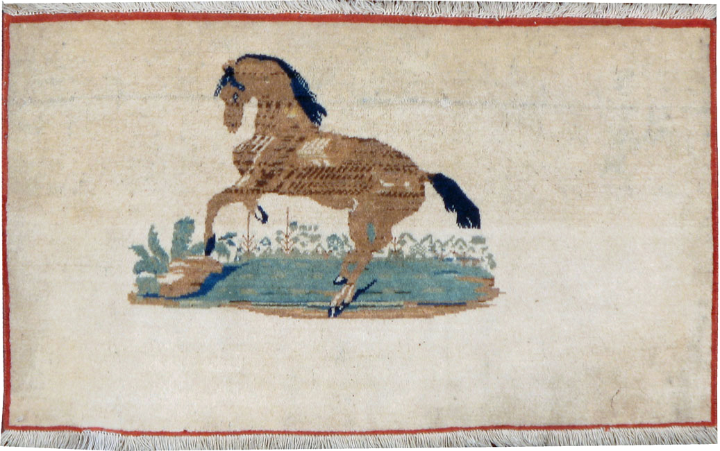 Vintage Persian Tabriz Pictorial Rug, No.12203 - Galerie Shabab