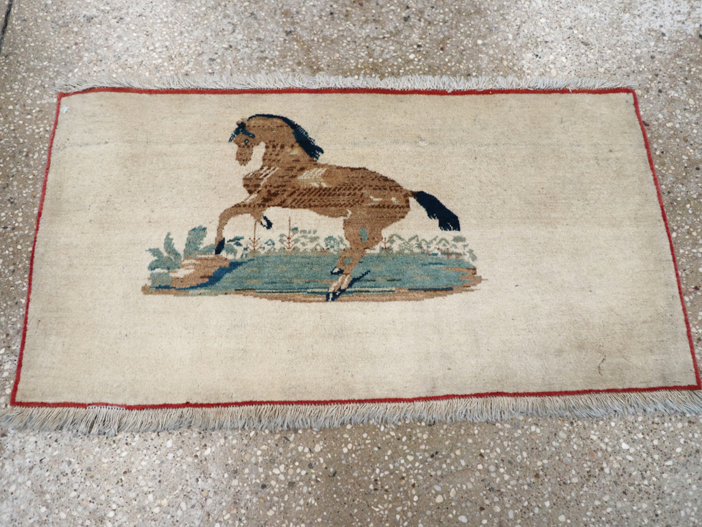 Vintage Persian Tabriz Pictorial Rug, No.12203 - Galerie Shabab