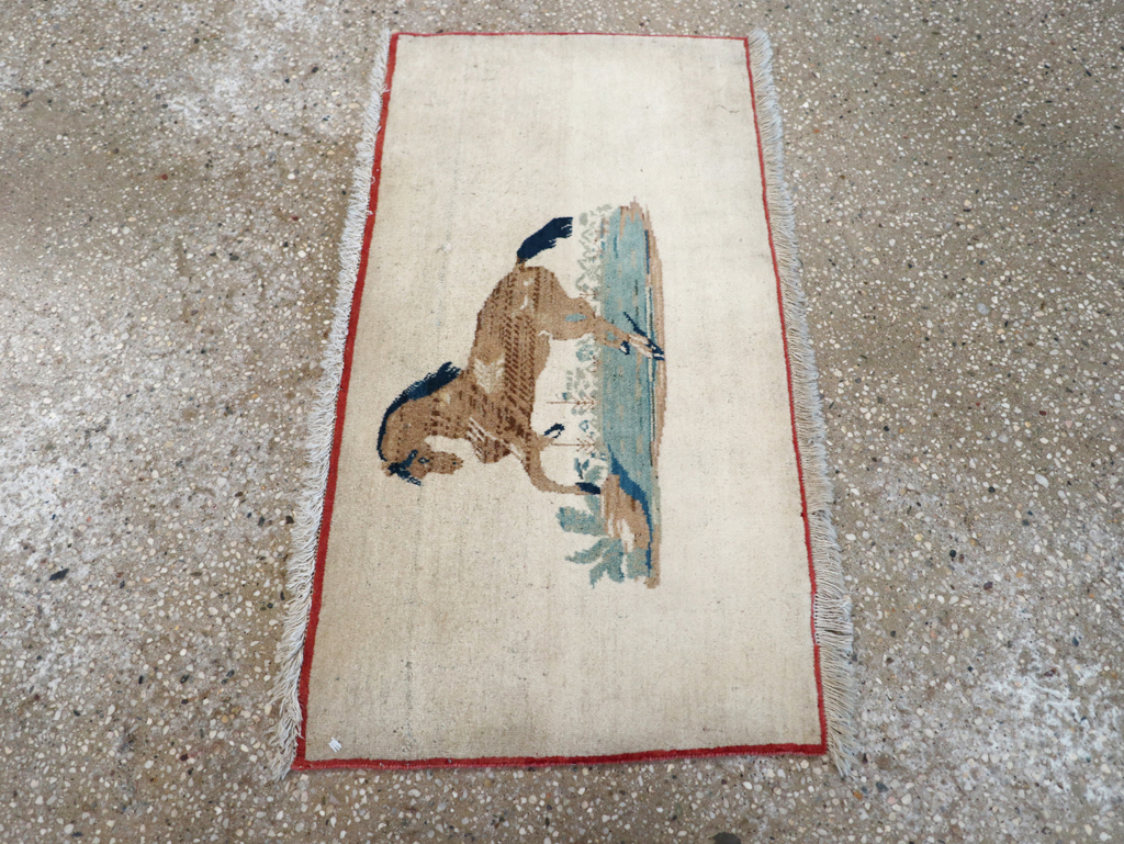 Vintage Persian Tabriz Pictorial Rug, No.12203 - Galerie Shabab