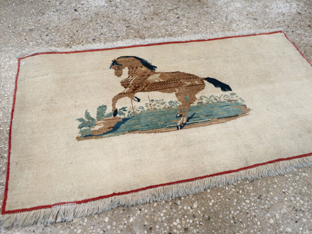 Vintage Persian Tabriz Pictorial Rug, No.12203 - Galerie Shabab