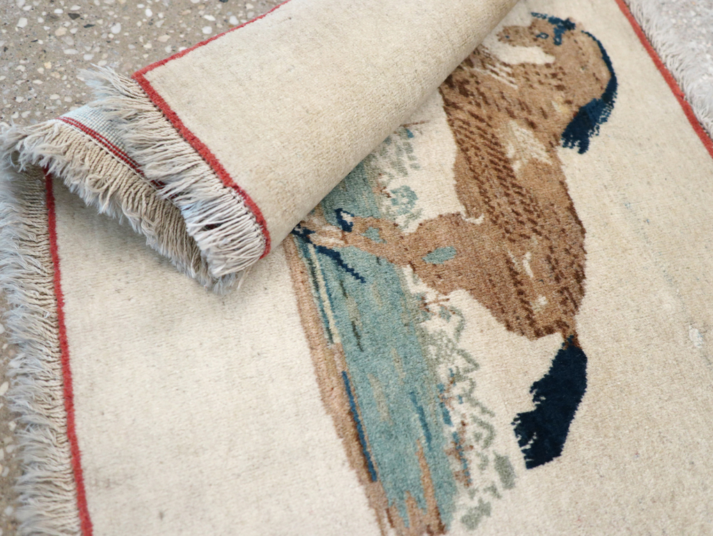 Vintage Persian Tabriz Pictorial Rug, No.12203 - Galerie Shabab