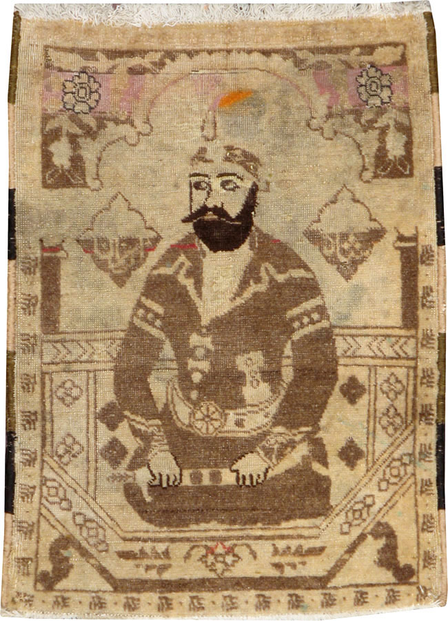 Antique Persian Tabriz Pictorial Rug, No.12204 - Galerie Shabab