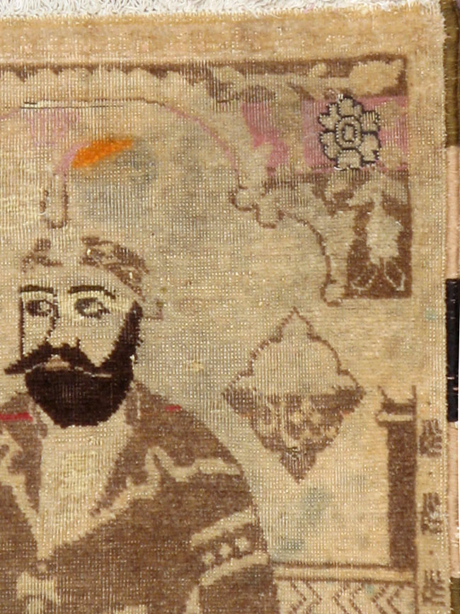 Antique Persian Tabriz Pictorial Rug, No.12204 - Galerie Shabab