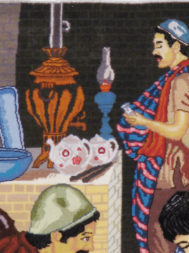 Vintage Persian Tabriz Pictorial Rug, No.12207 - Galerie Shabab