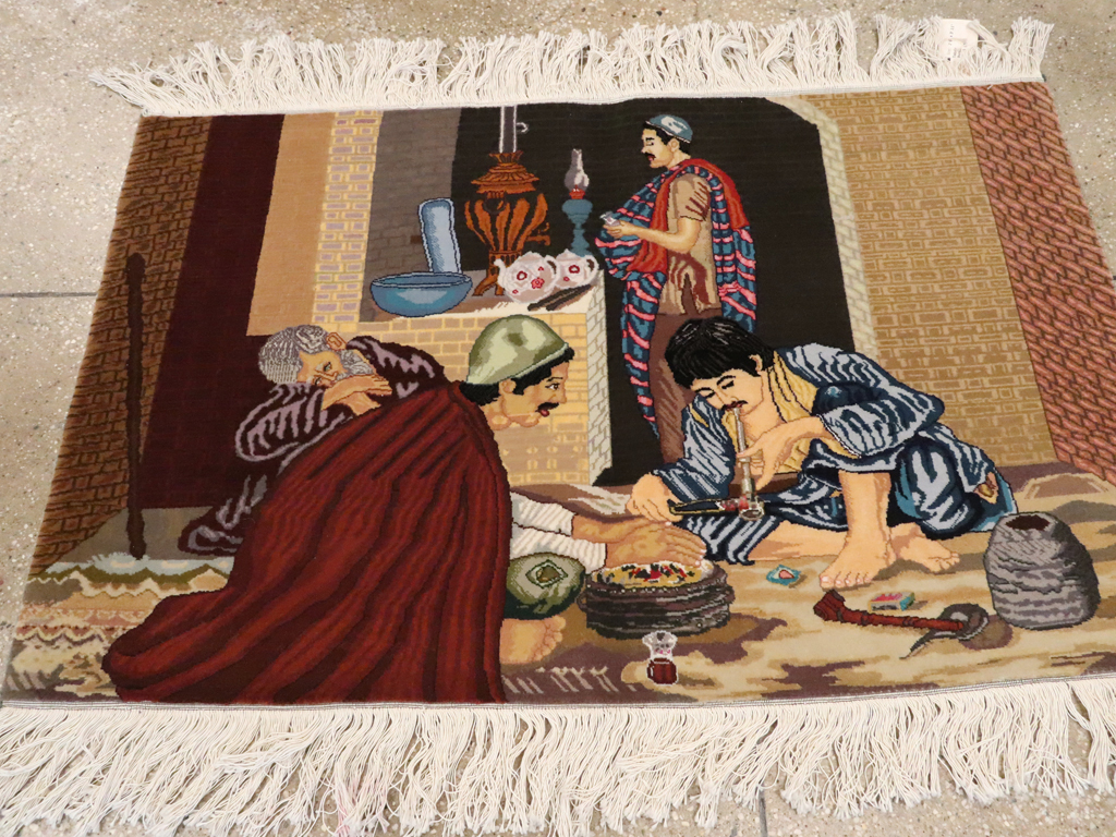 Vintage Persian Tabriz Pictorial Rug, No.12207 - Galerie Shabab