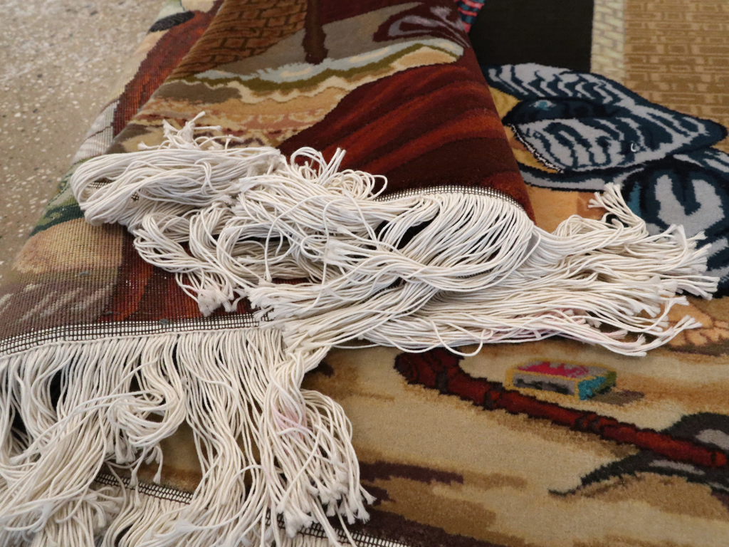 Vintage Persian Tabriz Pictorial Rug, No.12207 - Galerie Shabab