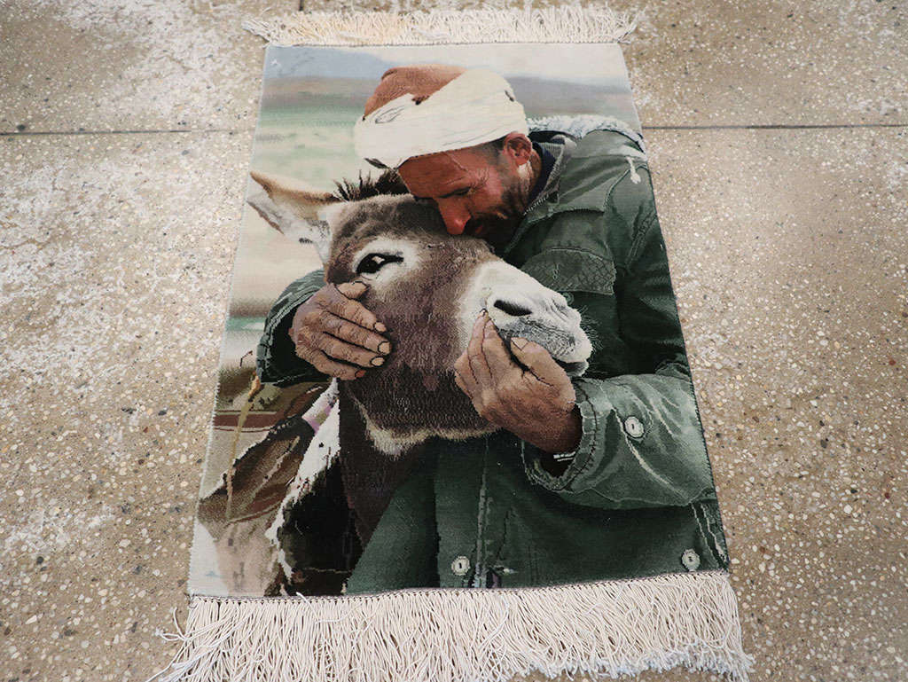 Vintage Persian Tabriz Pictorial Rug, No.12209 - Galerie Shabab