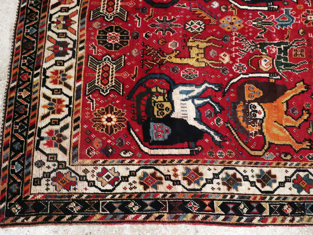 Antique Persian Afshar Pictorial Rug, No.12214 - Galerie Shabab