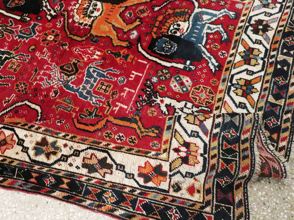 Antique Persian Afshar Pictorial Rug, No.12214 - Galerie Shabab