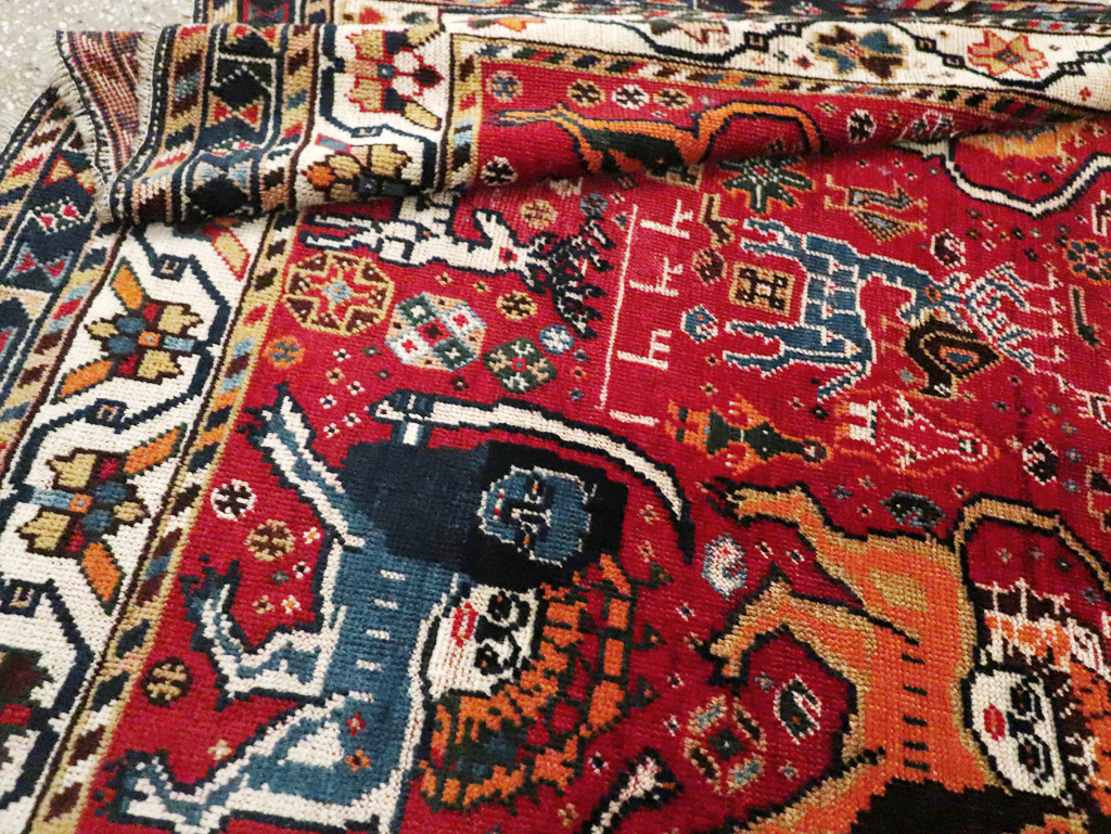 Antique Persian Afshar Pictorial Rug, No.12214 - Galerie Shabab