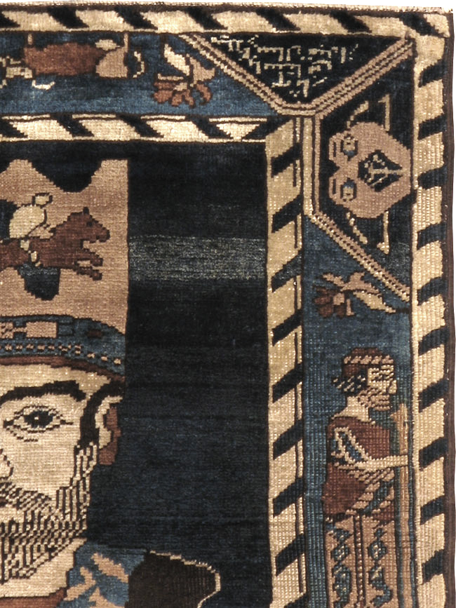 Antique Persian Bakshaish Pictorial Rug, No.12215 - Galerie Shabab