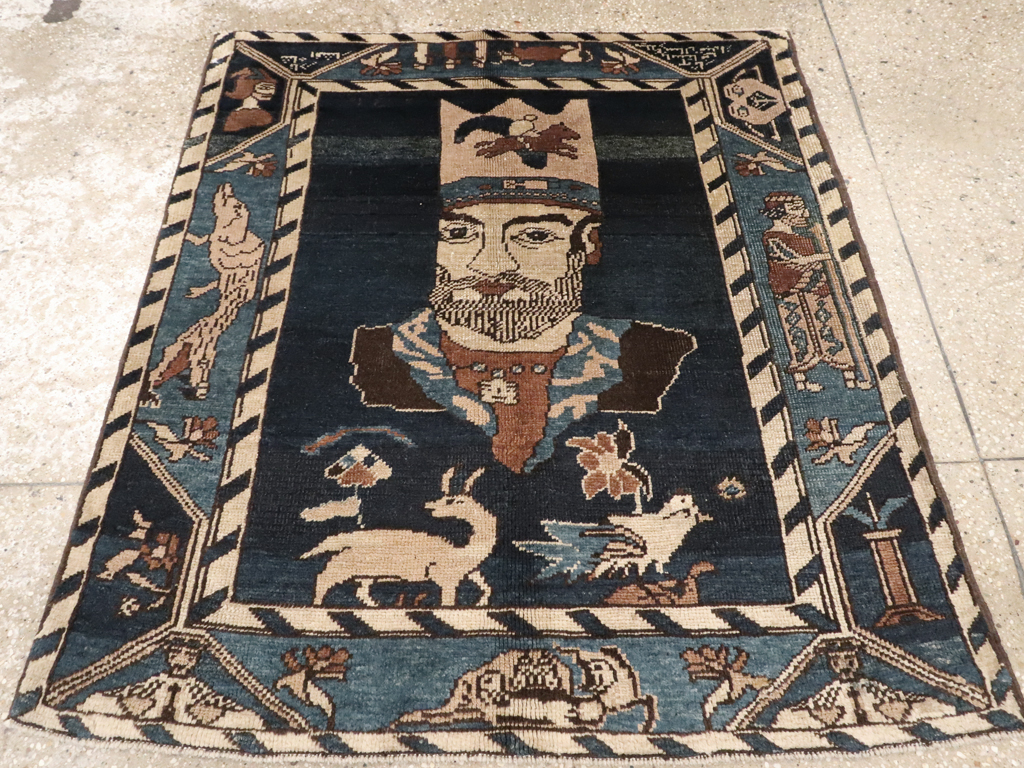 Antique Persian Bakshaish Pictorial Rug, No.12215 - Galerie Shabab