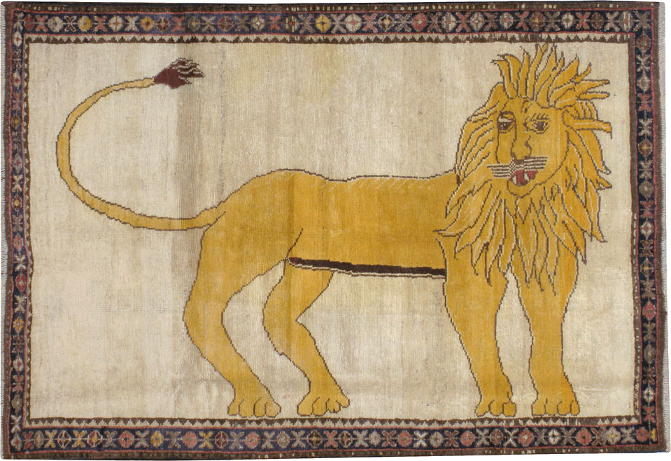 Vintage Persian Gabbeh Pictorial Rug, No.12218 - Galerie Shabab