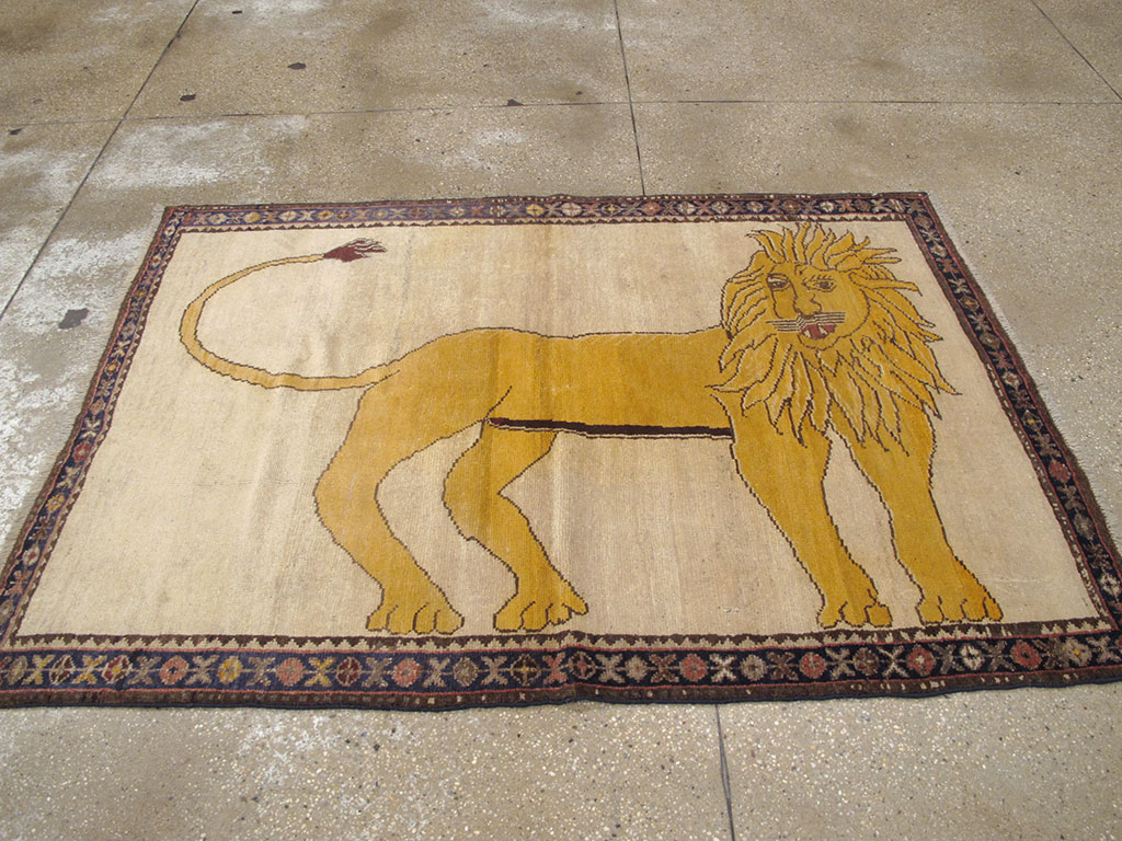 Vintage Persian Gabbeh Pictorial Rug, No.12218 - Galerie Shabab