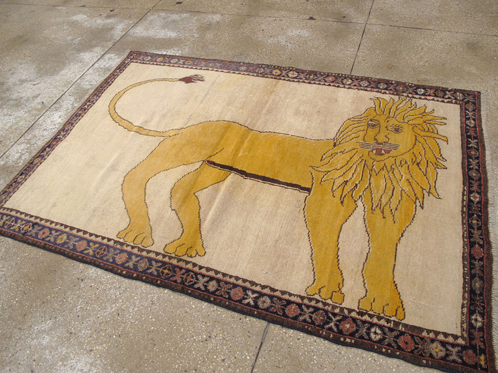 Vintage Persian Gabbeh Pictorial Rug, No.12218 - Galerie Shabab