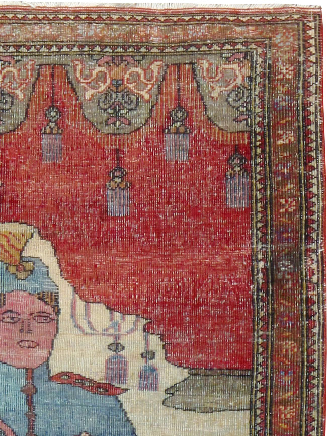 Antique Persian Tabriz Pictorial Rug, No.12219 - Galerie Shabab