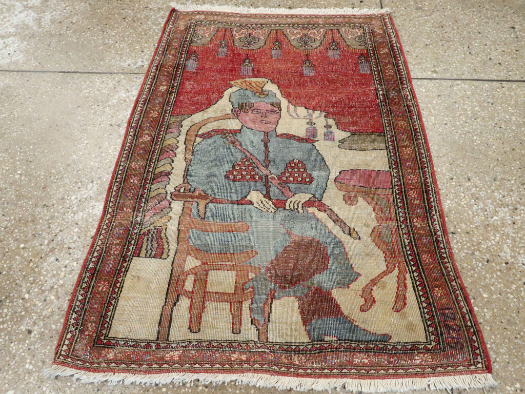 Antique Persian Tabriz Pictorial Rug, No.12219 - Galerie Shabab