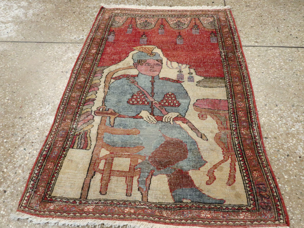 Antique Persian Tabriz Pictorial Rug, No.12219 - Galerie Shabab