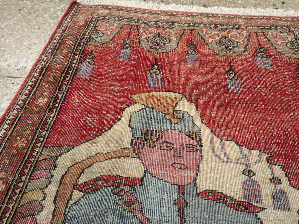 Antique Persian Tabriz Pictorial Rug, No.12219 - Galerie Shabab