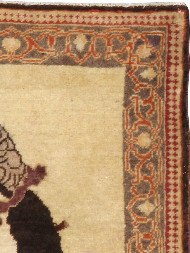 Vintage Persian Tabriz Pictorial Rug, No.12221 - Galerie Shabab