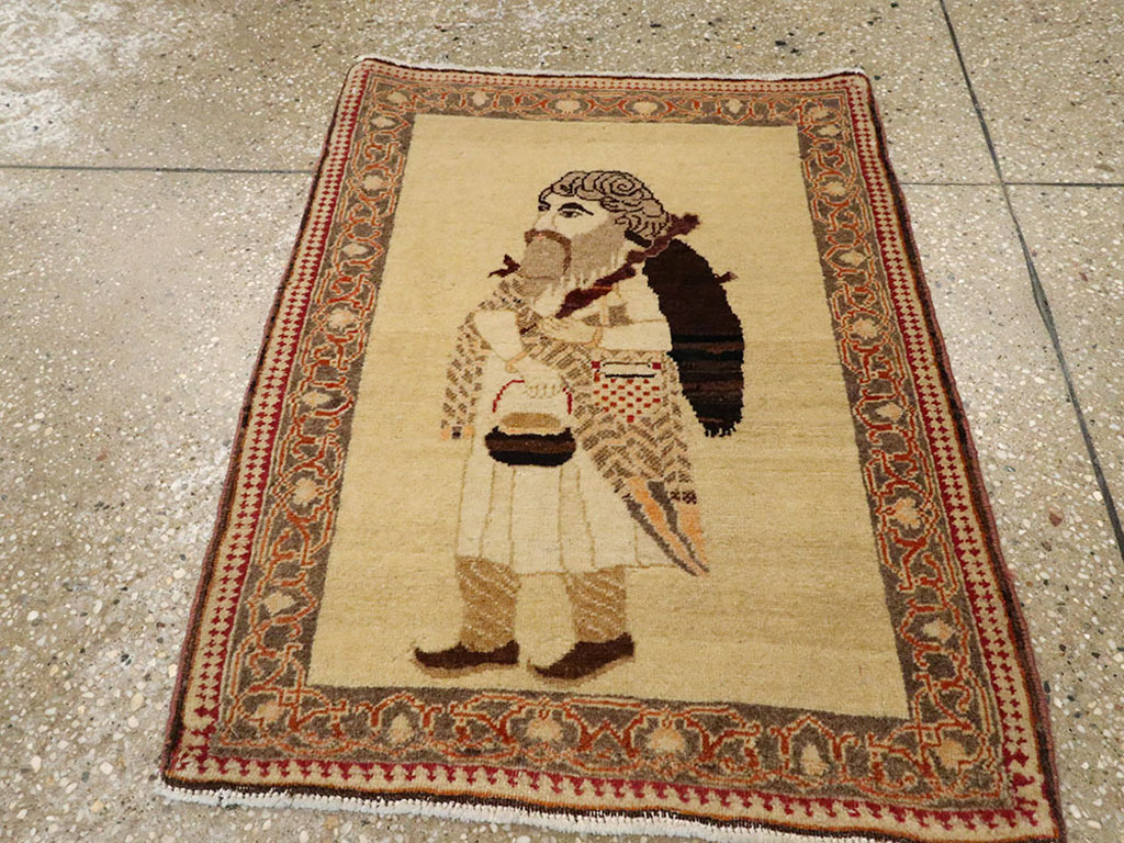 Vintage Persian Tabriz Pictorial Rug, No.12221 - Galerie Shabab