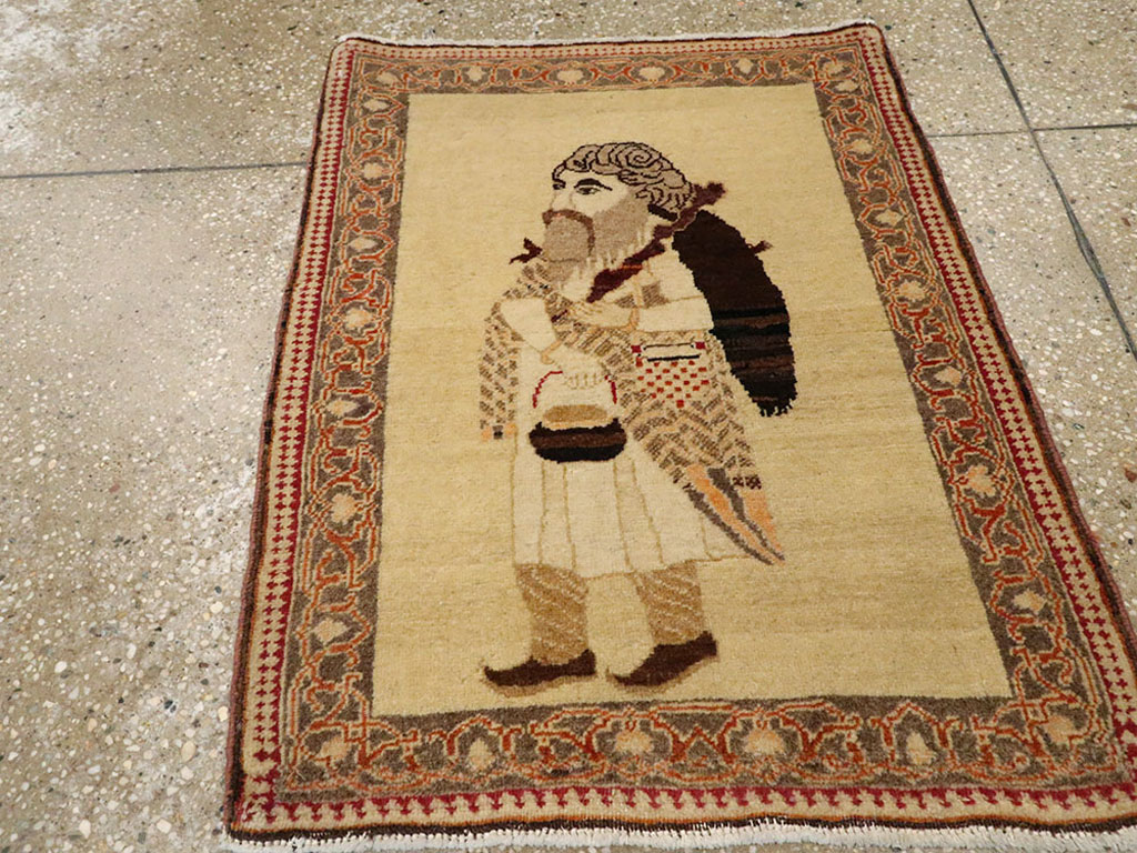 Vintage Persian Tabriz Pictorial Rug, No.12221 - Galerie Shabab