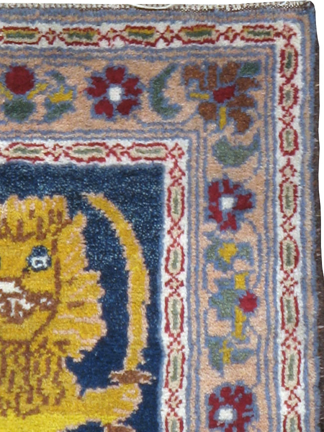 Vintage Persian Hamadan Pictorial Rug, No.12222 - Galerie Shabab
