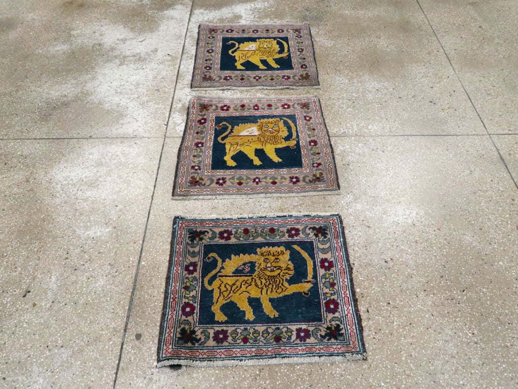 Vintage Persian Hamadan Pictorial Rug, No.12222 - Galerie Shabab