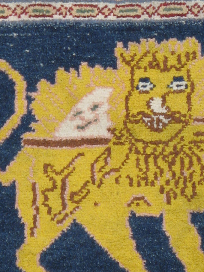 Vintage Persian Hamadan Pictorial Rug, No.12223 - Galerie Shabab