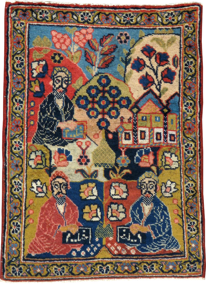 Antique Persian Tabriz Pictorial Rug, No.12233 - Galerie Shabab