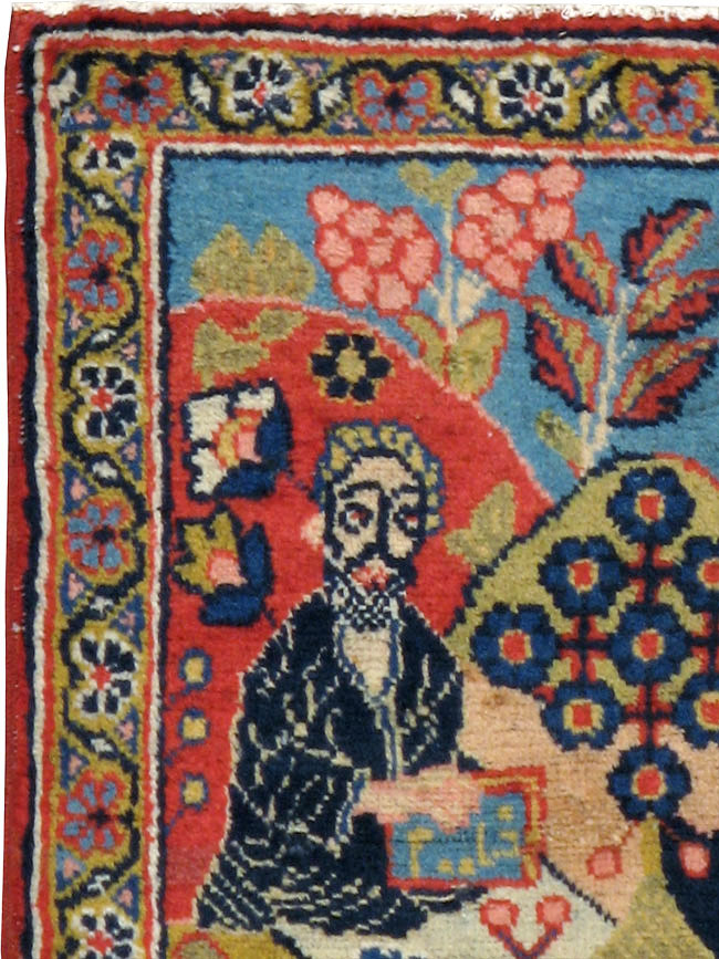 Antique Persian Tabriz Pictorial Rug, No.12233 - Galerie Shabab