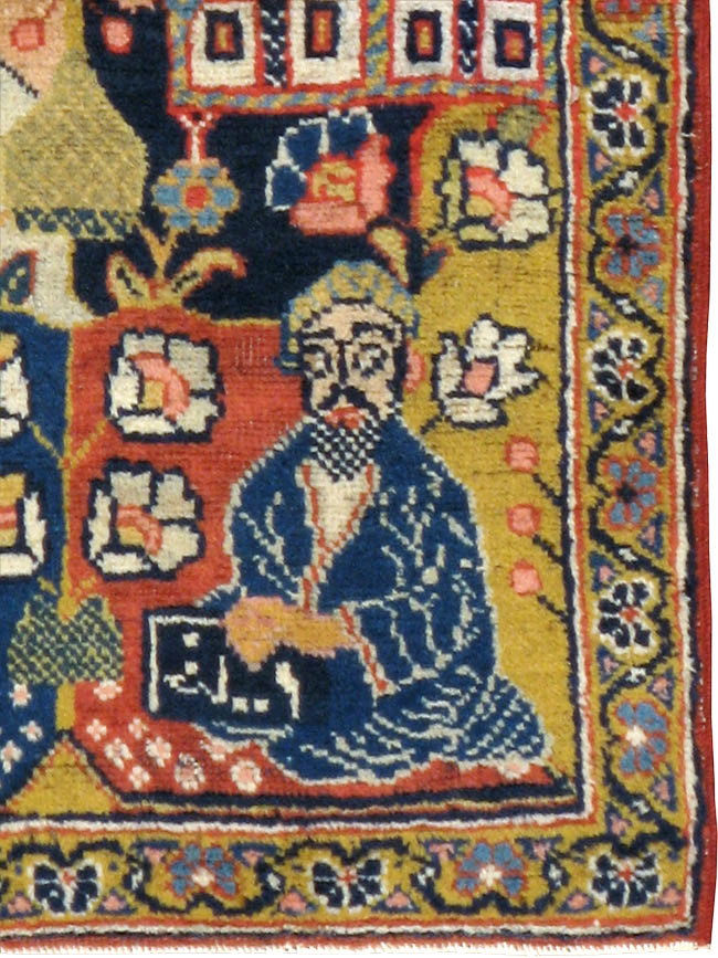 Antique Persian Tabriz Pictorial Rug, No.12233 - Galerie Shabab