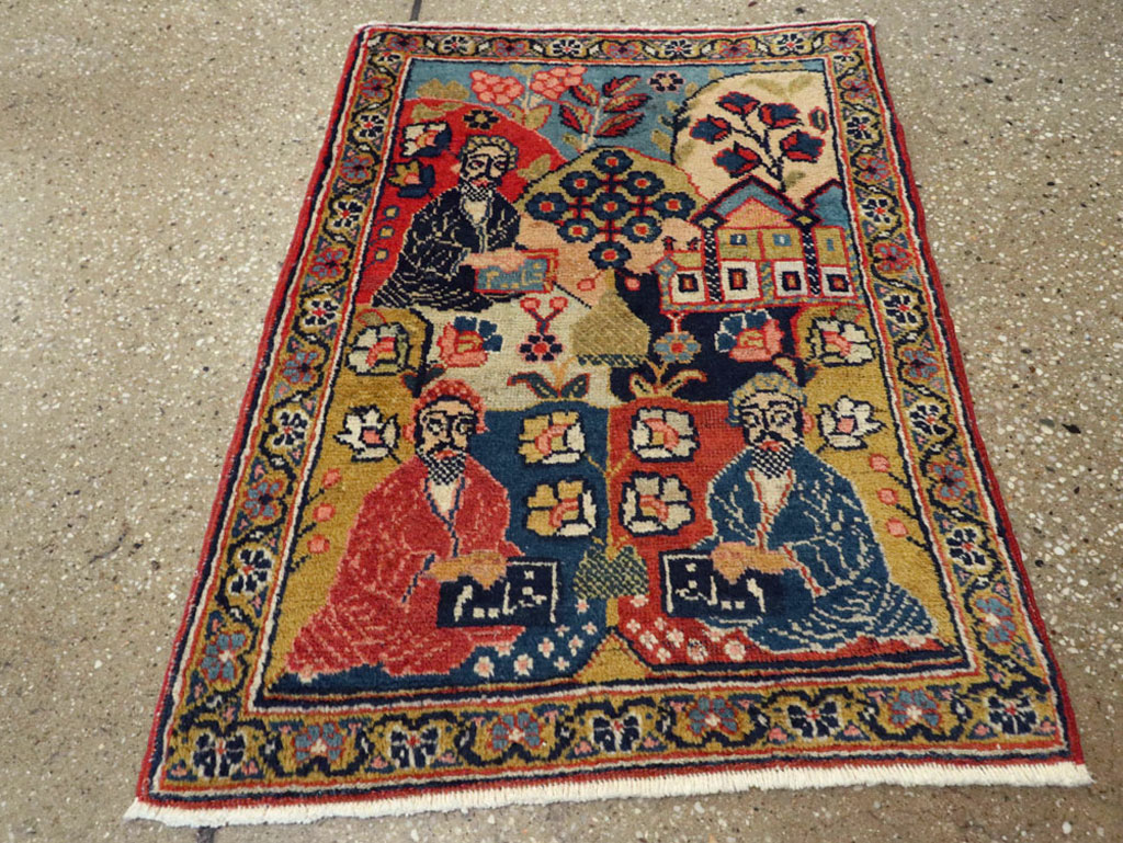 Antique Persian Tabriz Pictorial Rug, No.12233 - Galerie Shabab