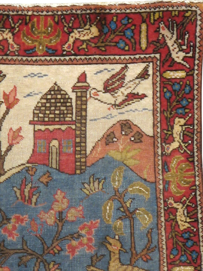 Antique Persian Tabriz Pictorial Rug, No.12234 - Galerie Shabab